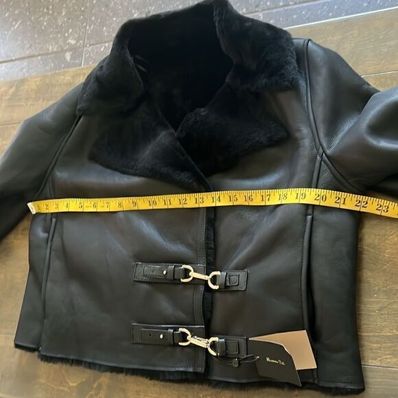 NWT Massimo Dutti | Leather mouton jacket with furskin detail - Picture 11 of 14